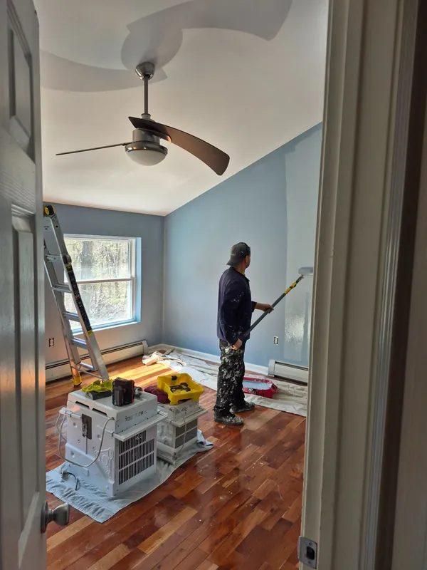 Interior painting in progress
